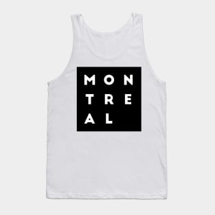 Montreal | Black square, White letters | Canada Tank Top